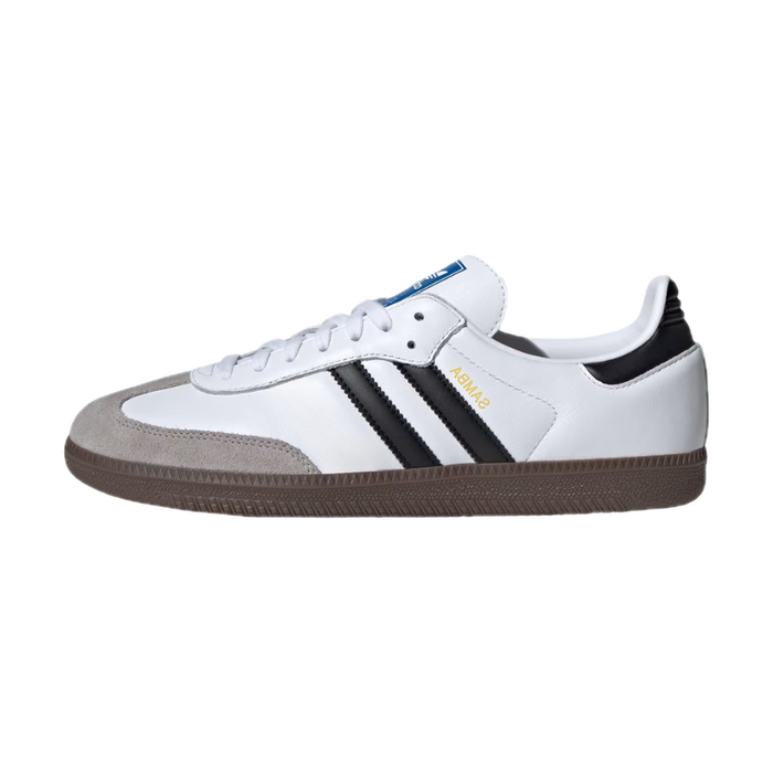 White classic trainers with black details