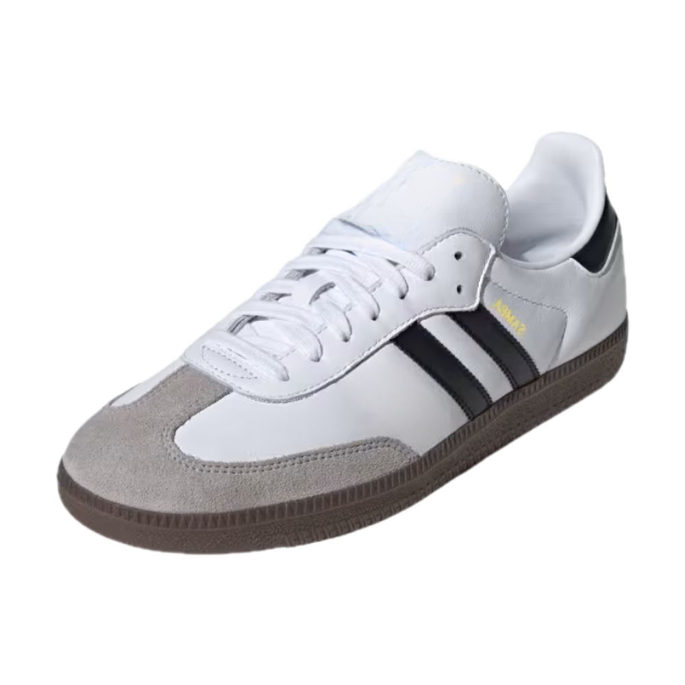White classic trainers with black details